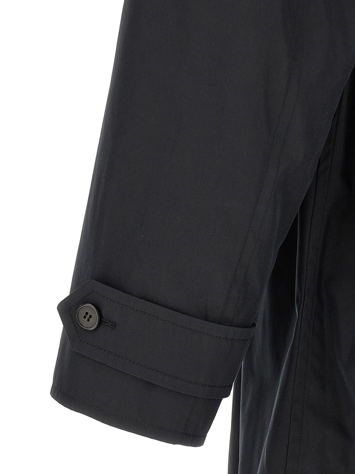 PRADA Double Breasted Trench Coat Black