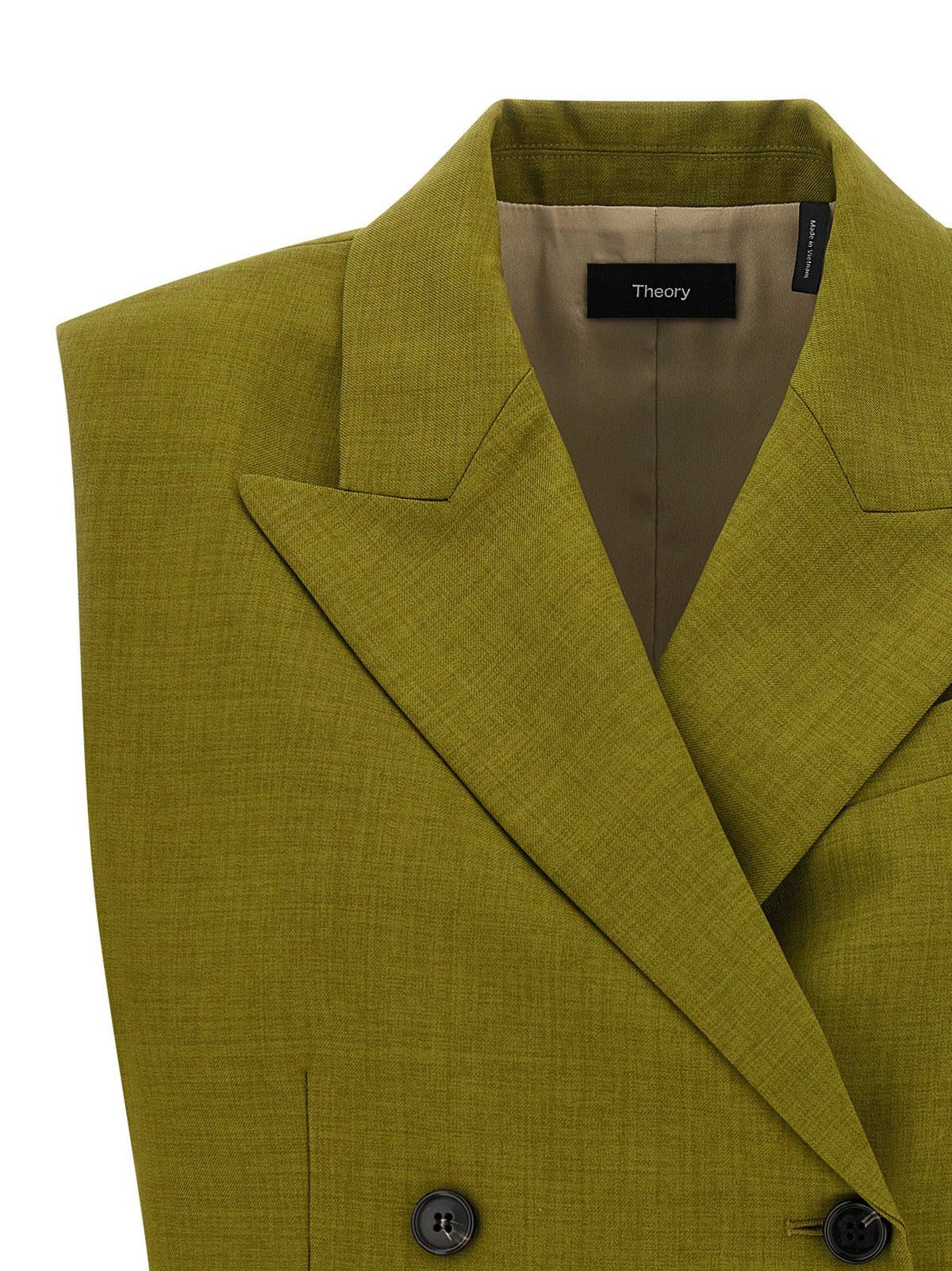 Theory Double Breasted Vest Green