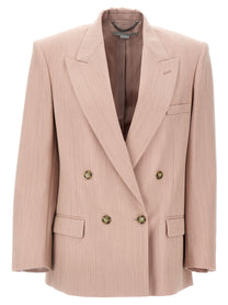 Stella McCartney Double Breasted Wool Blazer Blue
