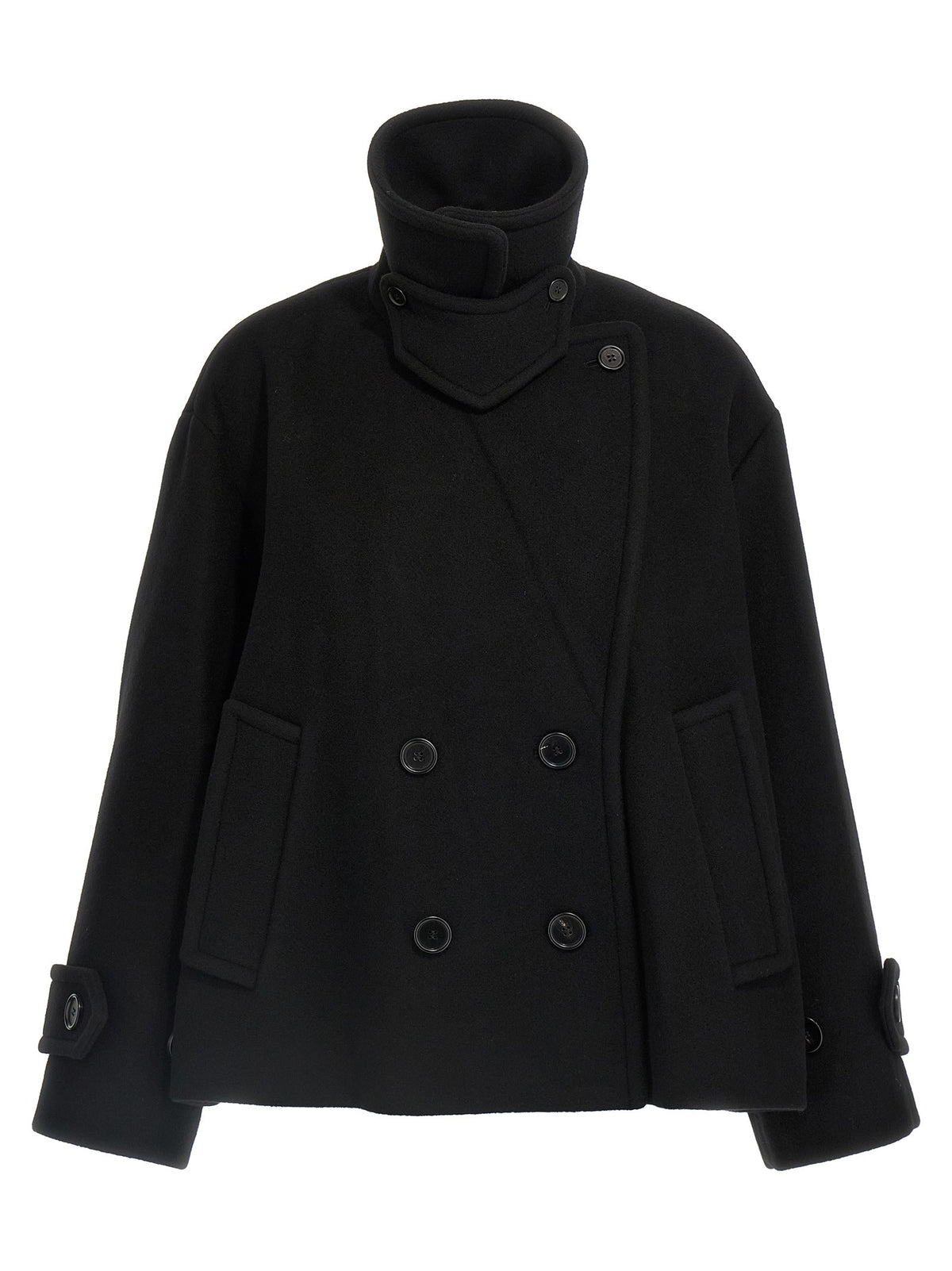 Chloé Double Breasted Wool Coat Black