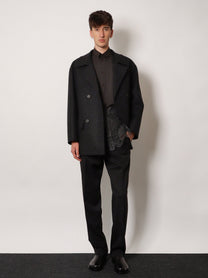 Fendi Men's Felt Wool Coat Grey