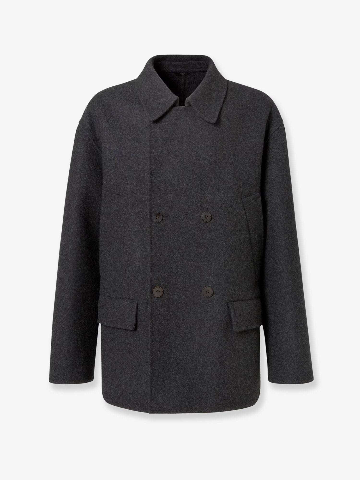 Fendi Men's Felt Wool Coat Grey