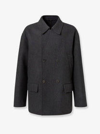 Fendi Men's Felt Wool Coat Grey