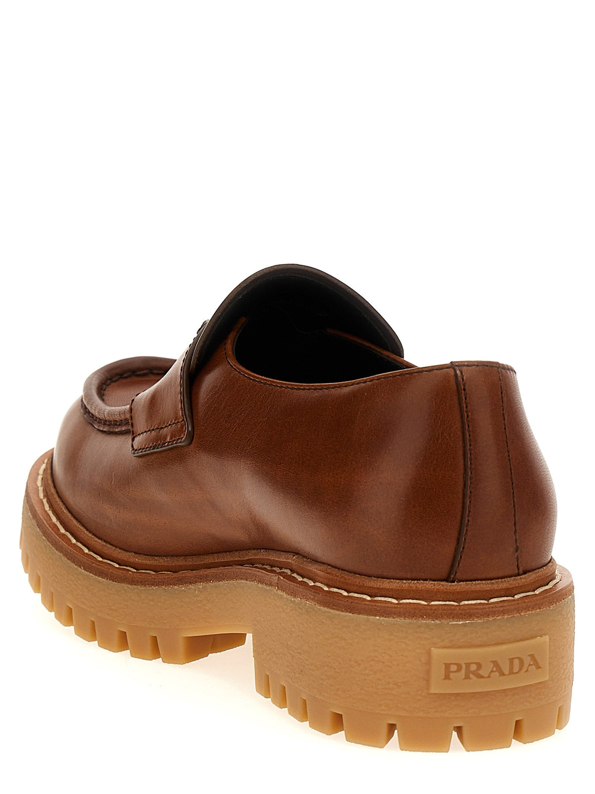 PRADA Double Chocolate Loafers Brown