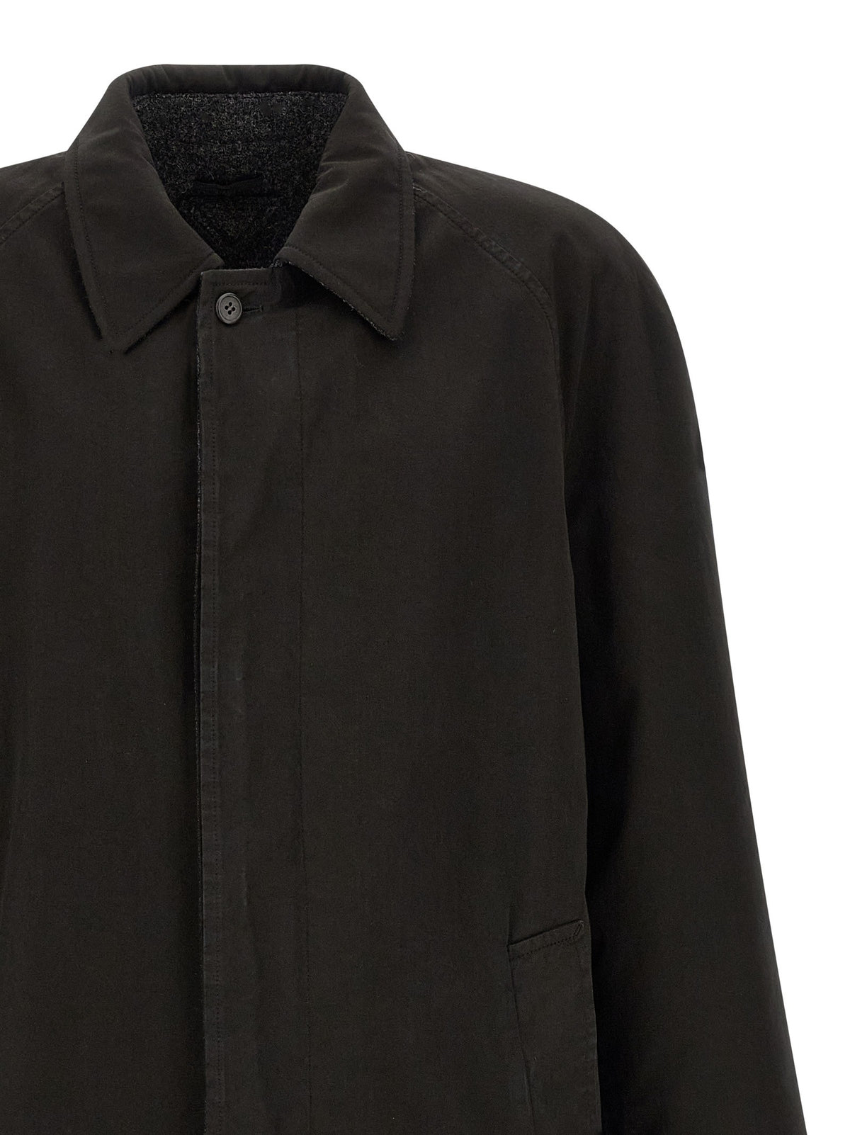 PRADA Double Face Raglan Coat Black