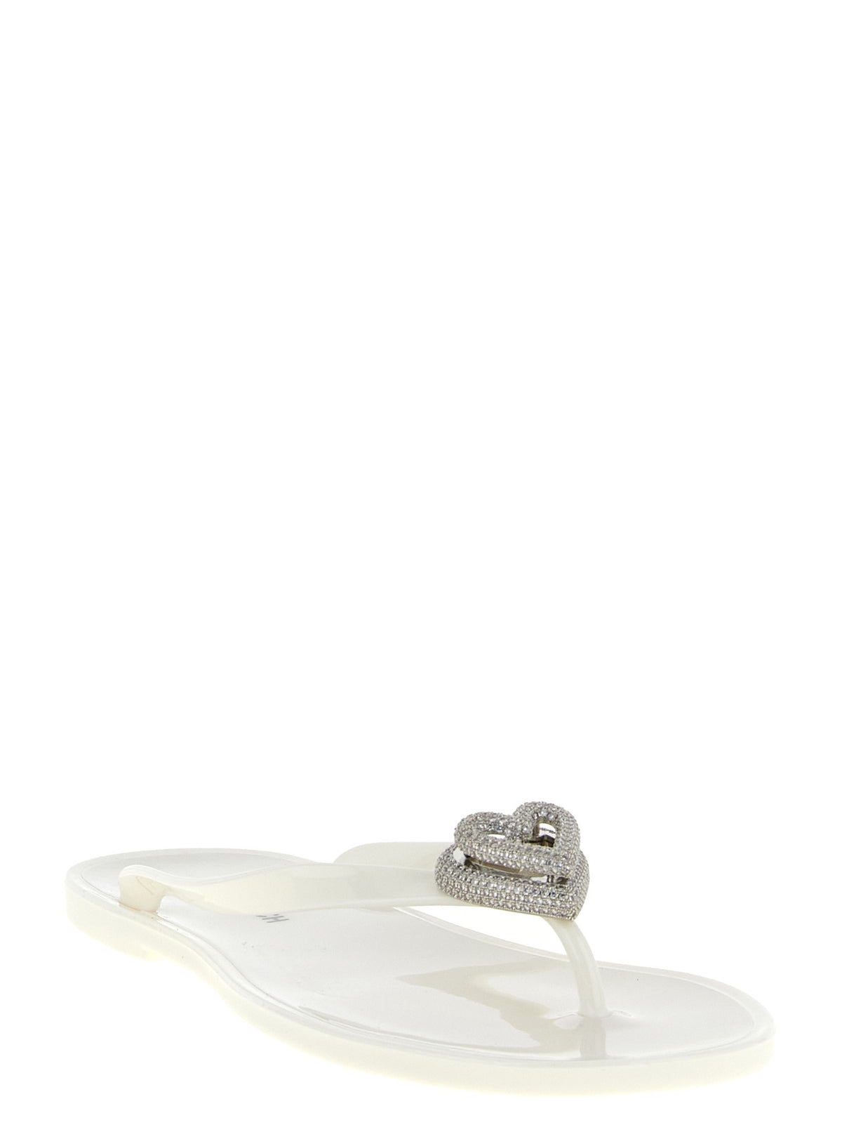 MACH &amp; MACH Double Heart Sandals White