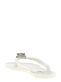 MACH &amp; MACH Double Heart Sandals White