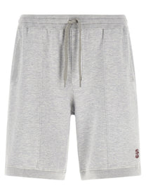 Brunello Cucinelli Double Knit Bermuda Shorts Grey