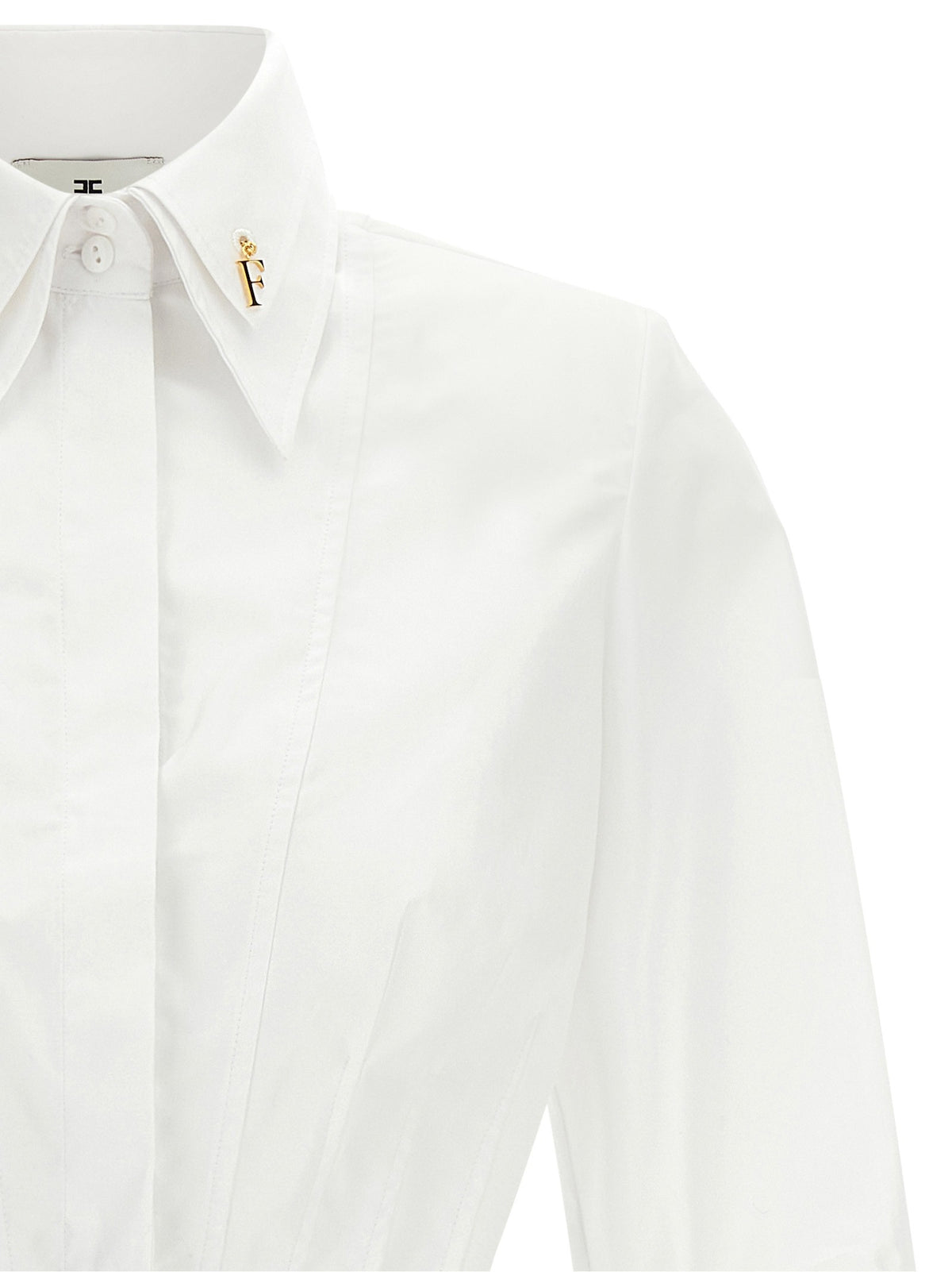Elisabetta Franchi Double Layer Collar Shirt White, view 3