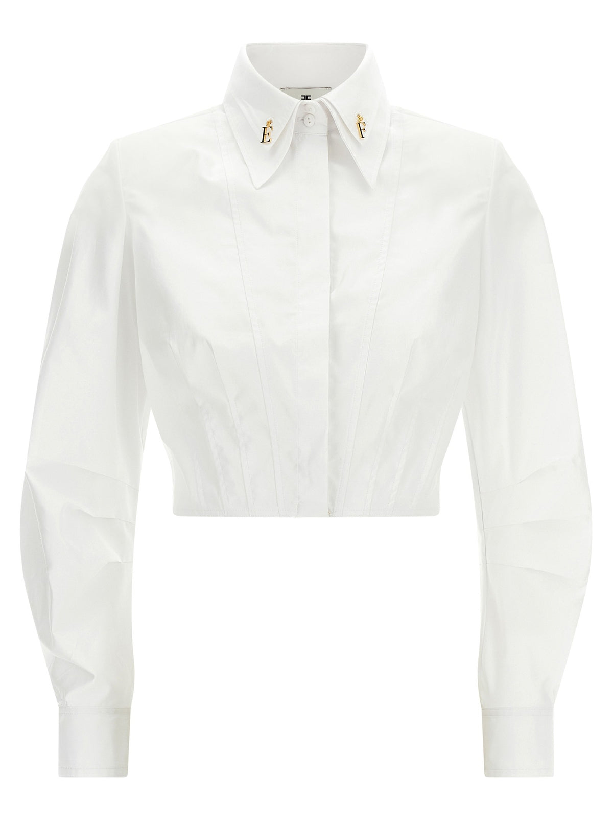 Elisabetta Franchi Double Layer Collar Shirt White