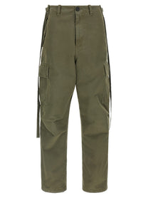 Fendi Double Stitch Embroidery Pants Green