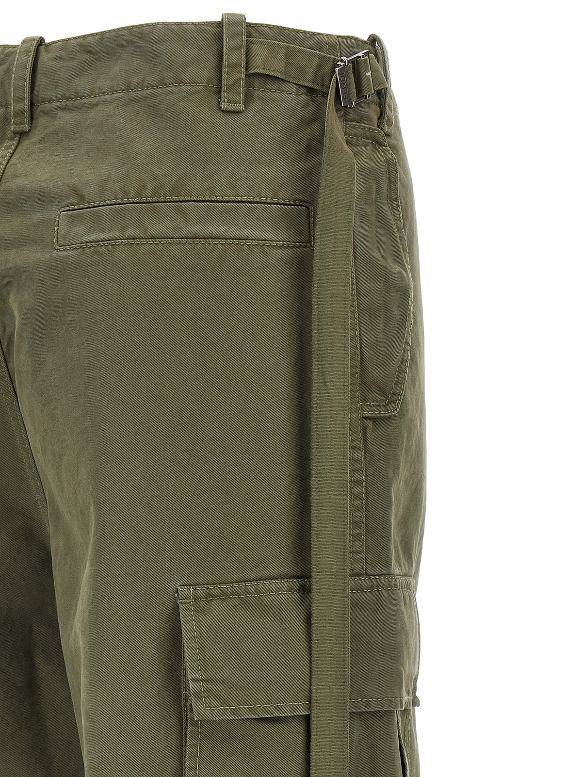 Fendi Double Stitch Embroidery Pants Green, view 4