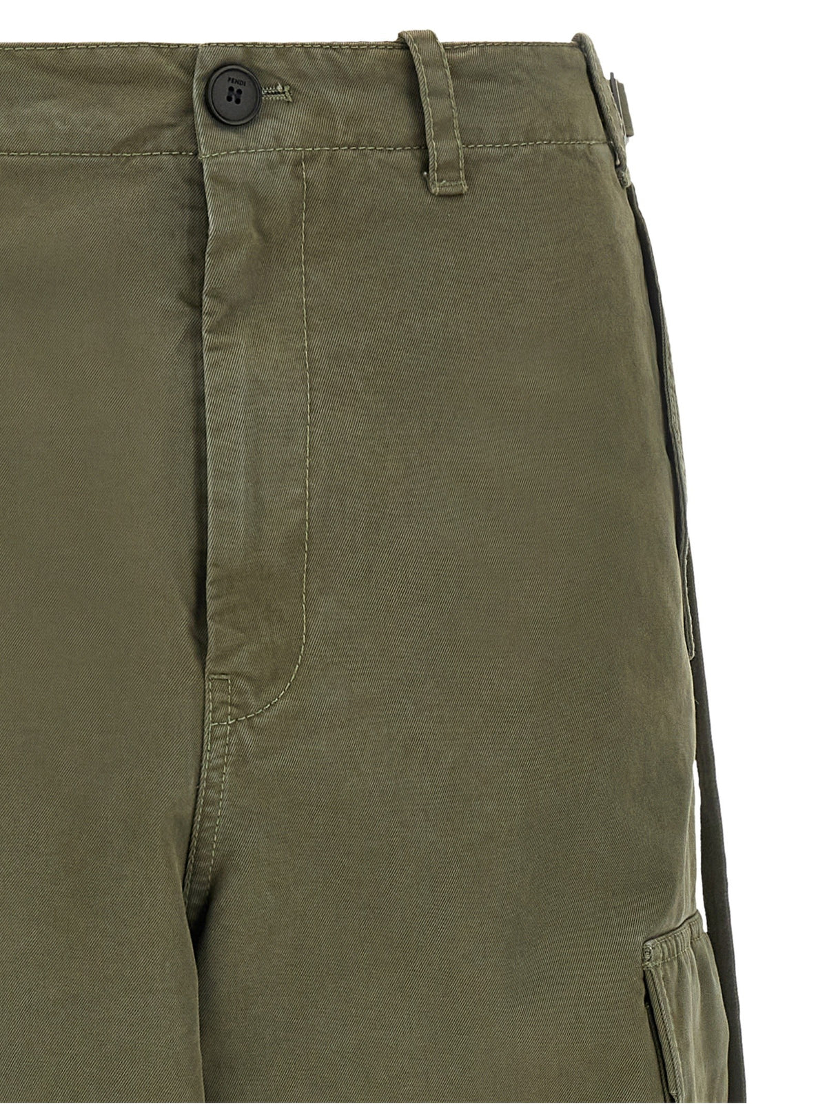 Fendi Double Stitch Embroidery Pants Green, view 3