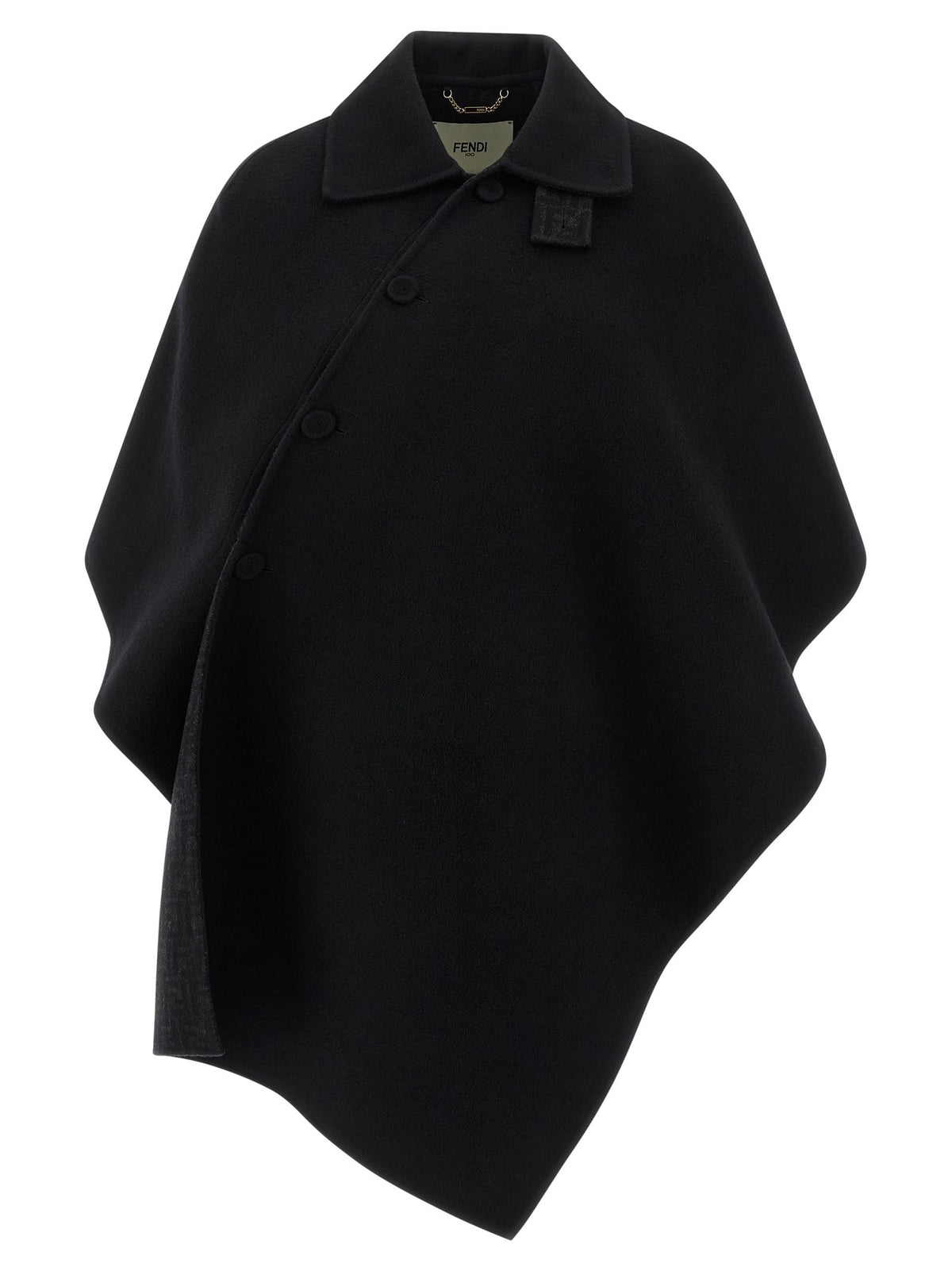 Fendi Double Wool Cape Black