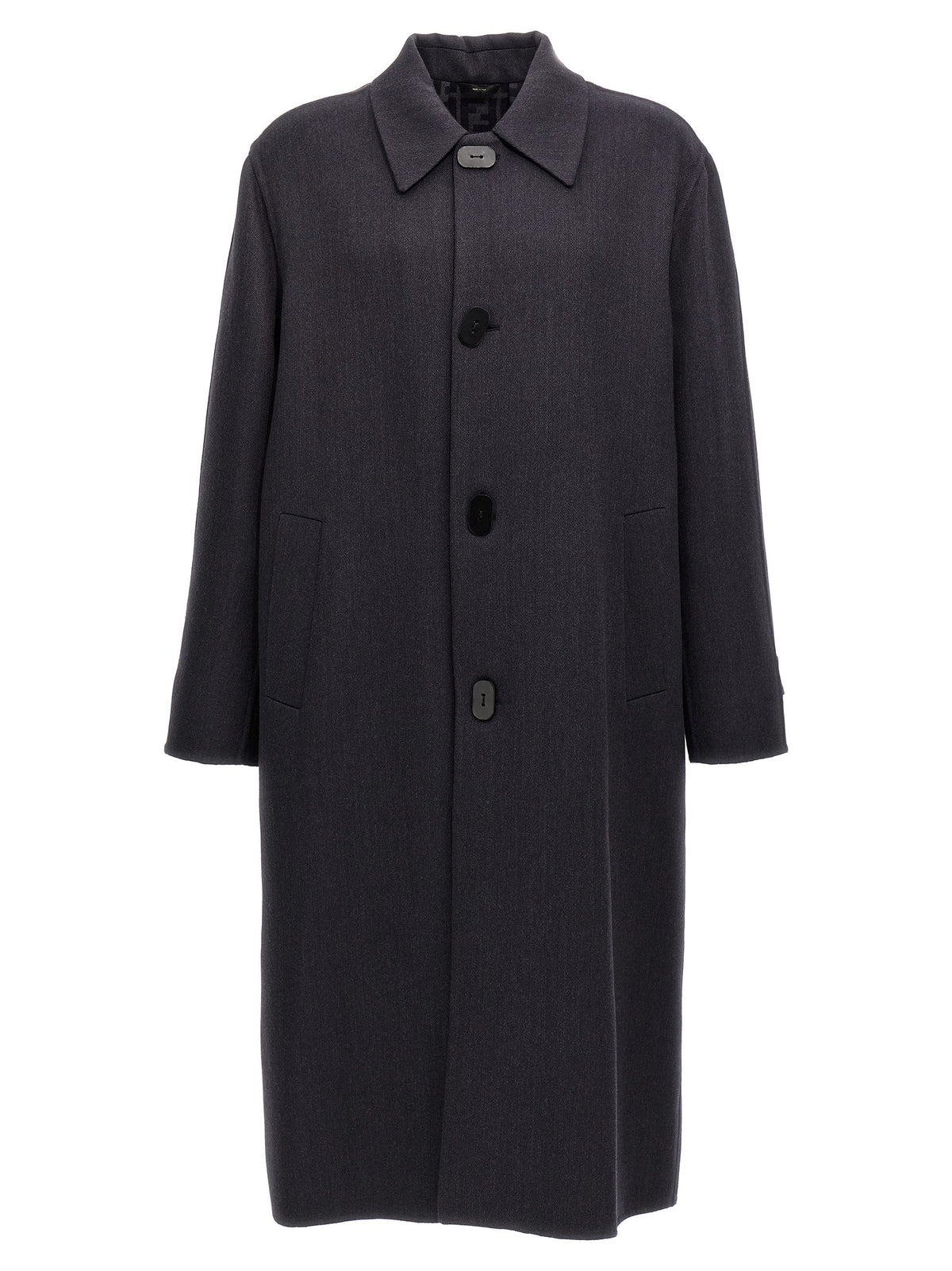 Fendi Double Wool Coat Blue