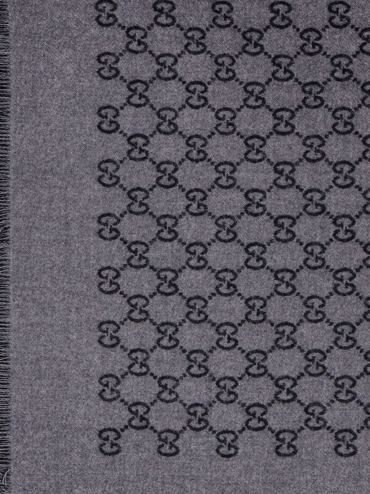 Gucci Men's Double Wool Jacquard Scarf Black