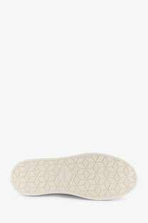 Cream-colored rubber sole with geometric diamond pattern and moncler logo on doucals men’s morgan leather sneakers gold