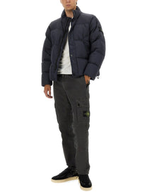 Stone Island Men's Down Jacket Crinckle Reps Blue