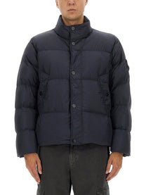 Stone Island Men's Down Jacket Crinckle Reps Blue