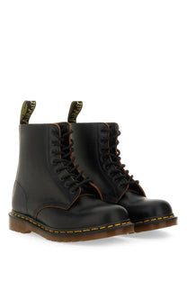 Dr martens men’s boot vintage black black leather lace-up boot suitable for casual and rugged wear