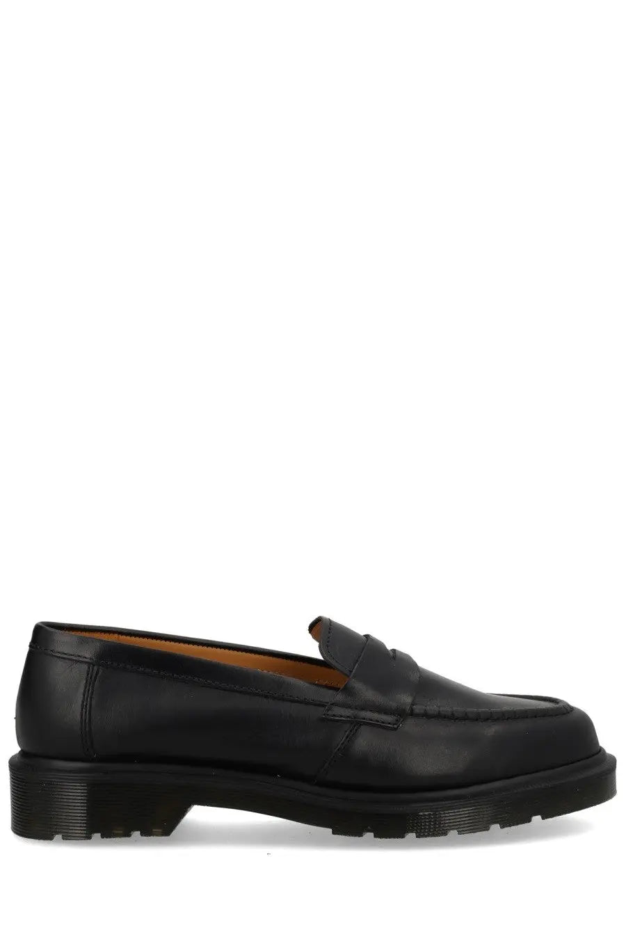 Dr Martens unisex mocassino delapre penny black black leather loafer with classic slip-on design and textured rubber sole