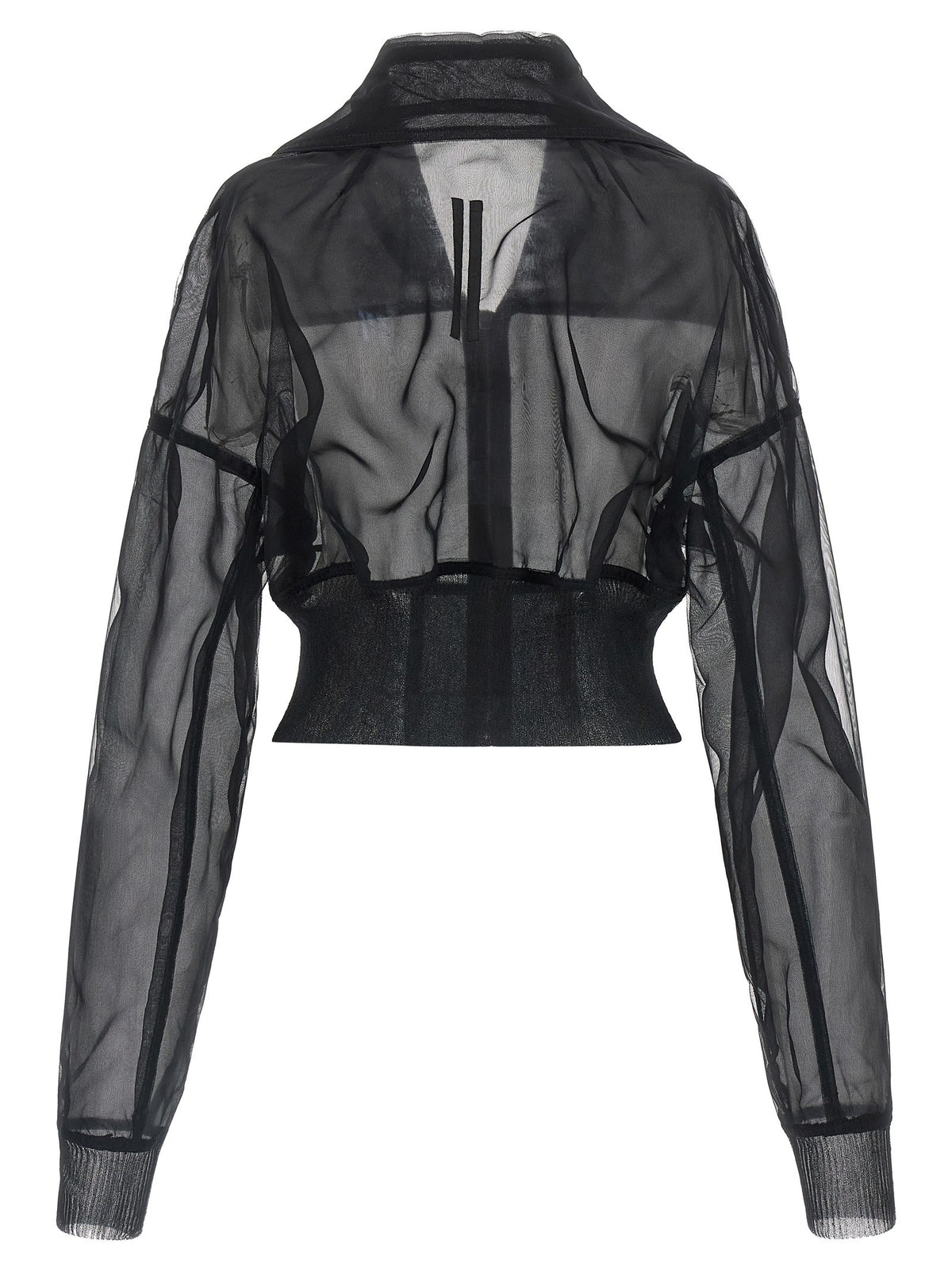 Rick Owens Dracucollar Cropped Bomber Jacket Black