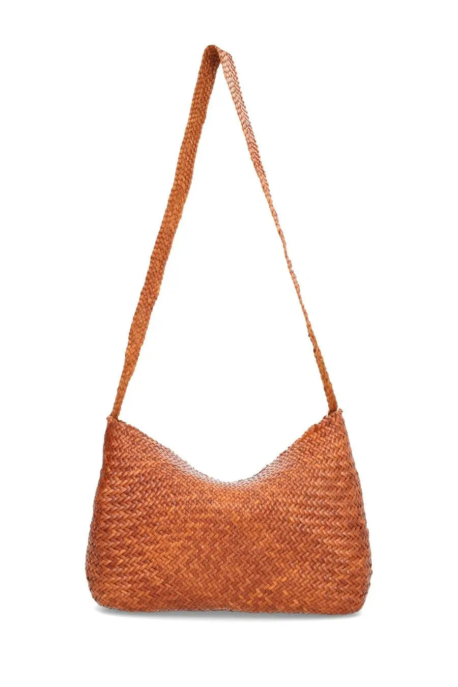 Dragon Diffusion women’s bag santa marta beige woven tan straw shoulder bag with braided strap and curved minimalist design