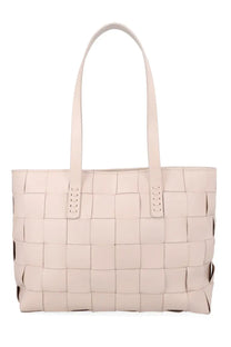 Dragon Diffusion women’s borsa Japan beige tote bag in woven leather with structured handles and grid pattern