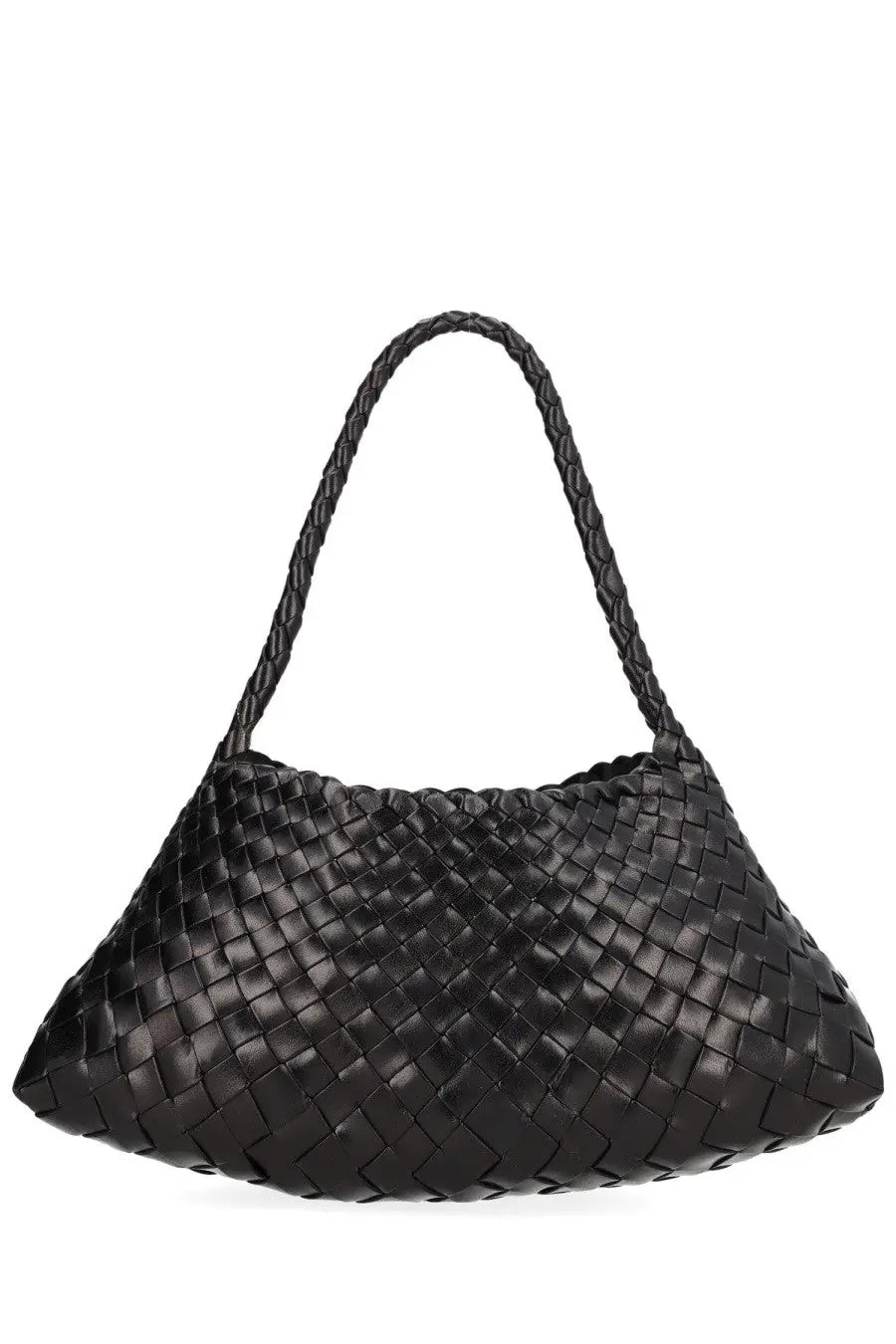 Dragon Diffusion women’s borsa rosanna black woven leather shoulder bag with braided handles