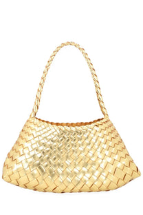 Dragon Diffusion womens borsa rosanna gold gold-tone woven leather shoulder bag with braided handles and structured silhouette
