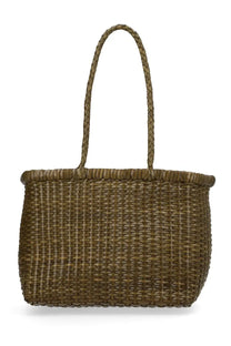 Dragon diffusion women’s borsa weave small green woven brown basket tote with braided handles for everyday use