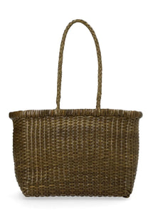 Dragon diffusion women’s borsa weave small green woven brown tote bag with braided handle