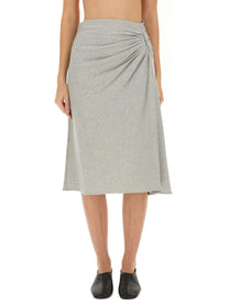 Dries Van Noten Women's Draped Hevira Skirt Grey
