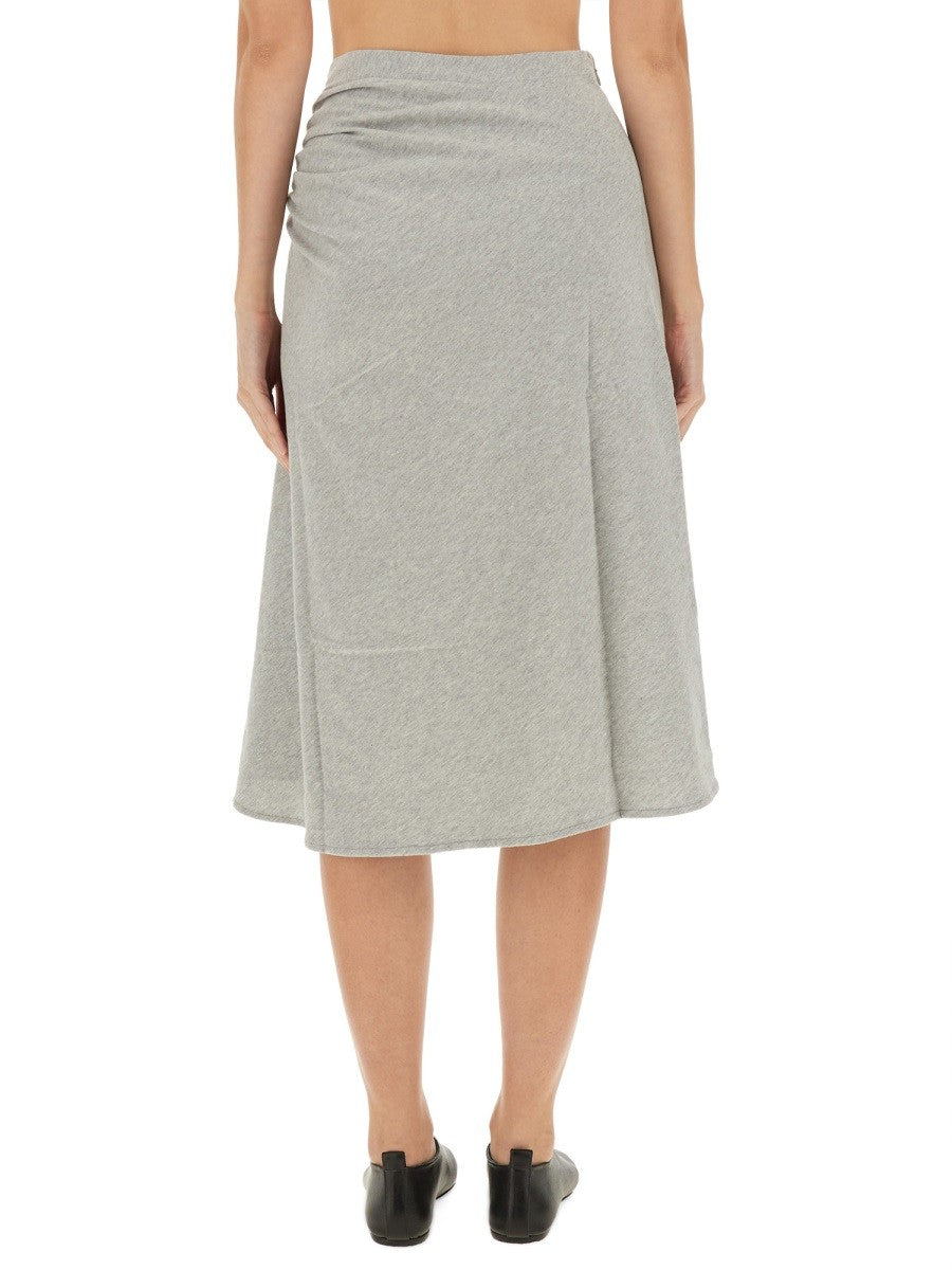 Dries Van Noten Women's Draped Hevira Skirt Grey