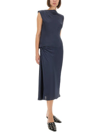 Theory Women's Draped Midi Skirt Blue