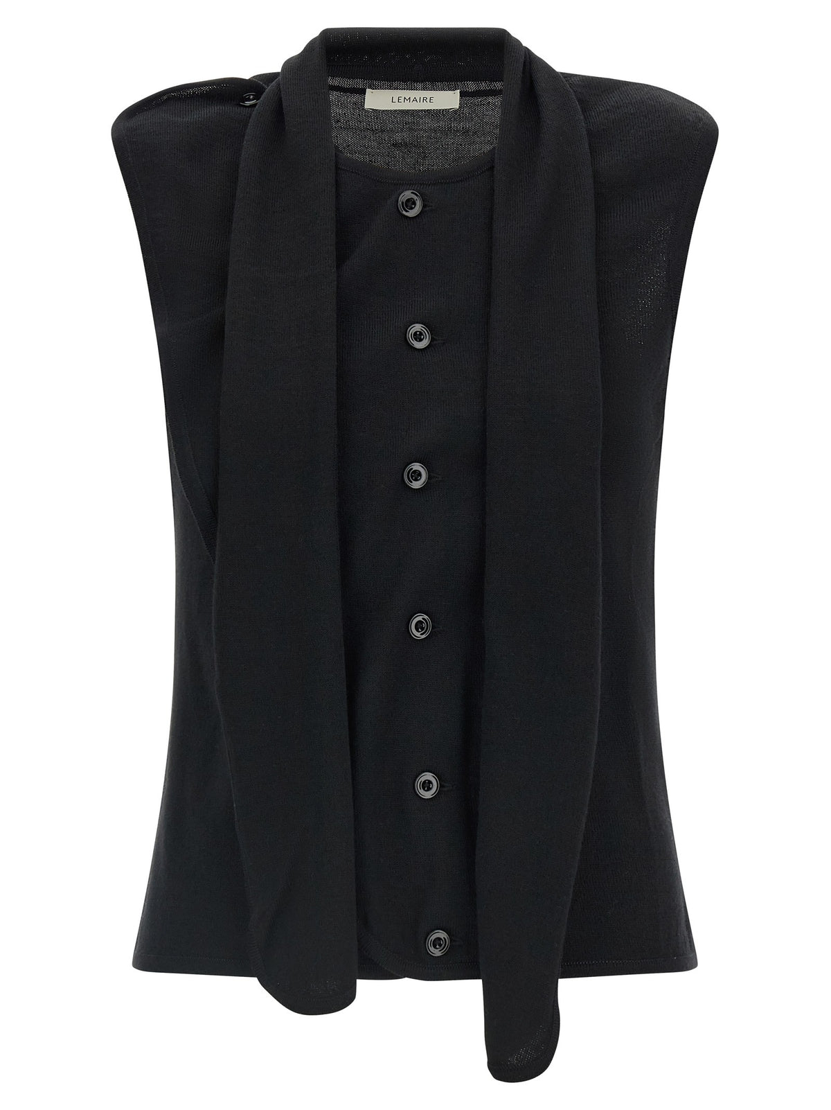 Lemaire Draped Panel Vest Black