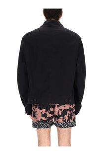 Dries Van Noten men’s black denim jacket with classic collar and buttoned cuffs perfect for casual wear
