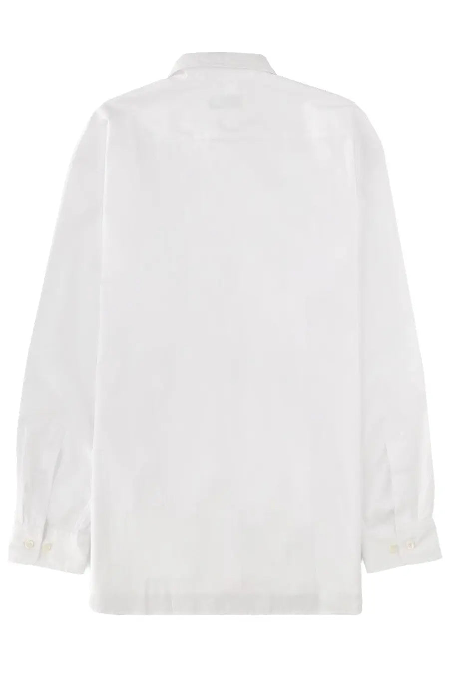 Dries Van Noten men’s white cotton button-up shirt with classic collar and long sleeves