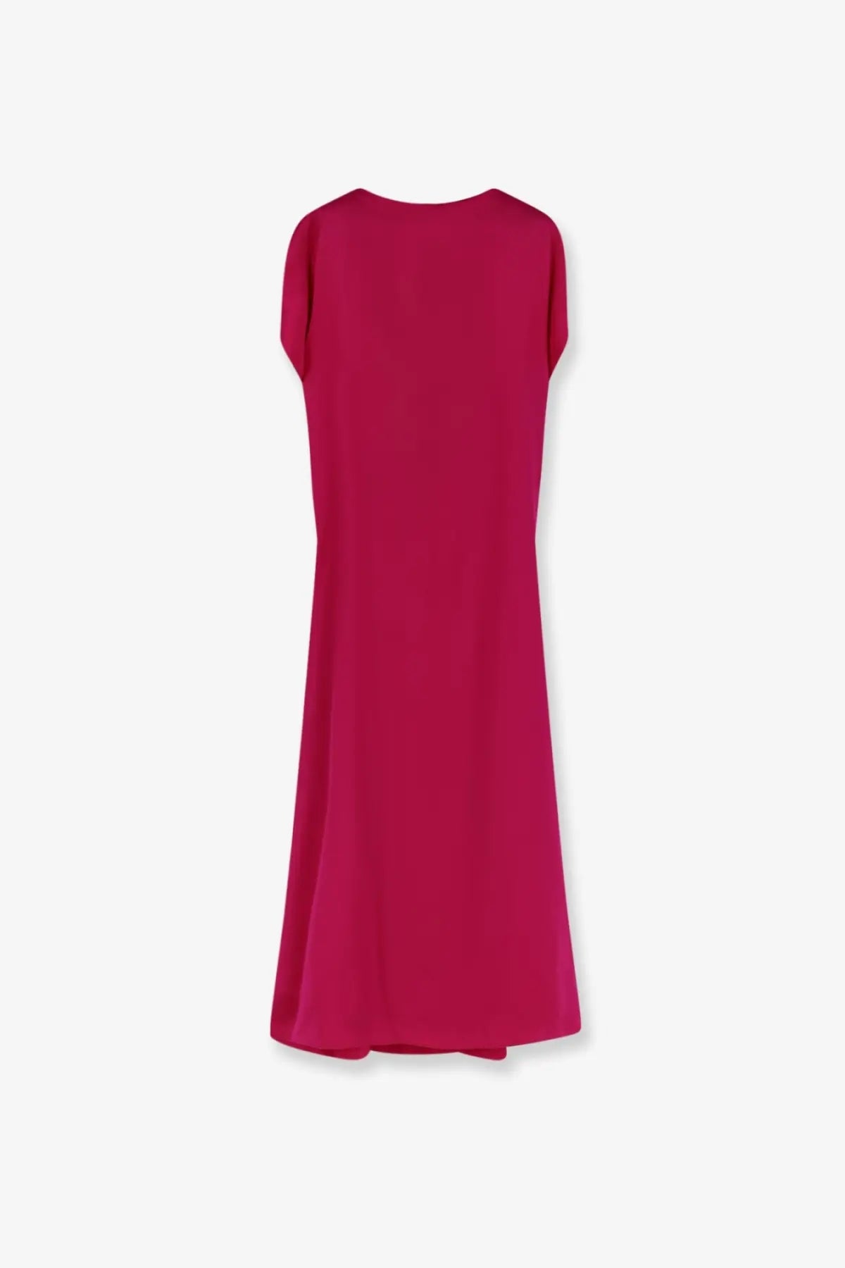 Dries Van Noten women’s diria silk dress pink features a sleek sleeveless design with vibrant fuchsia fabric and round neckline