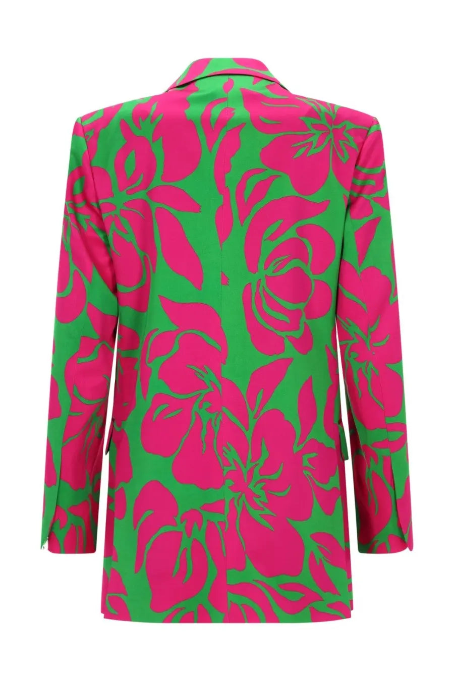 Dries Van Noten women’s Giacca Basti monopetto blazer with vibrant pink and green floral print on structured fabric