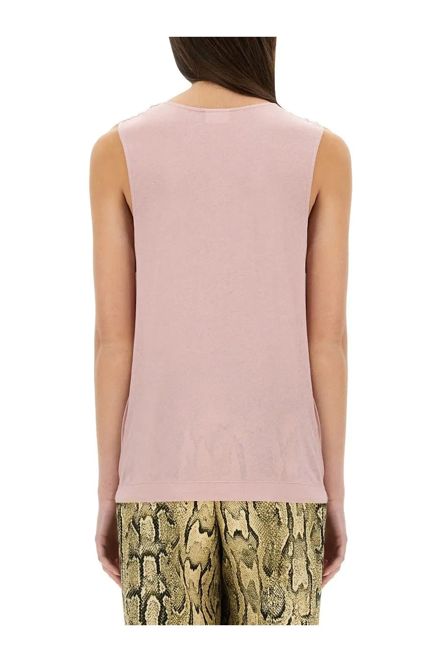 Dries van noten women’s jersey top in soft pink sleeveless design with simple relaxed fit