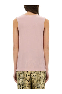 Dries van noten women’s jersey top in soft pink sleeveless design with simple relaxed fit