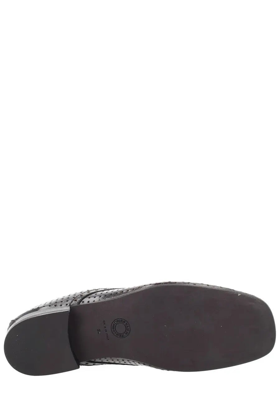 Dries Van Noten women’s brown leather loafer with perforated detailing and durable rubber sole