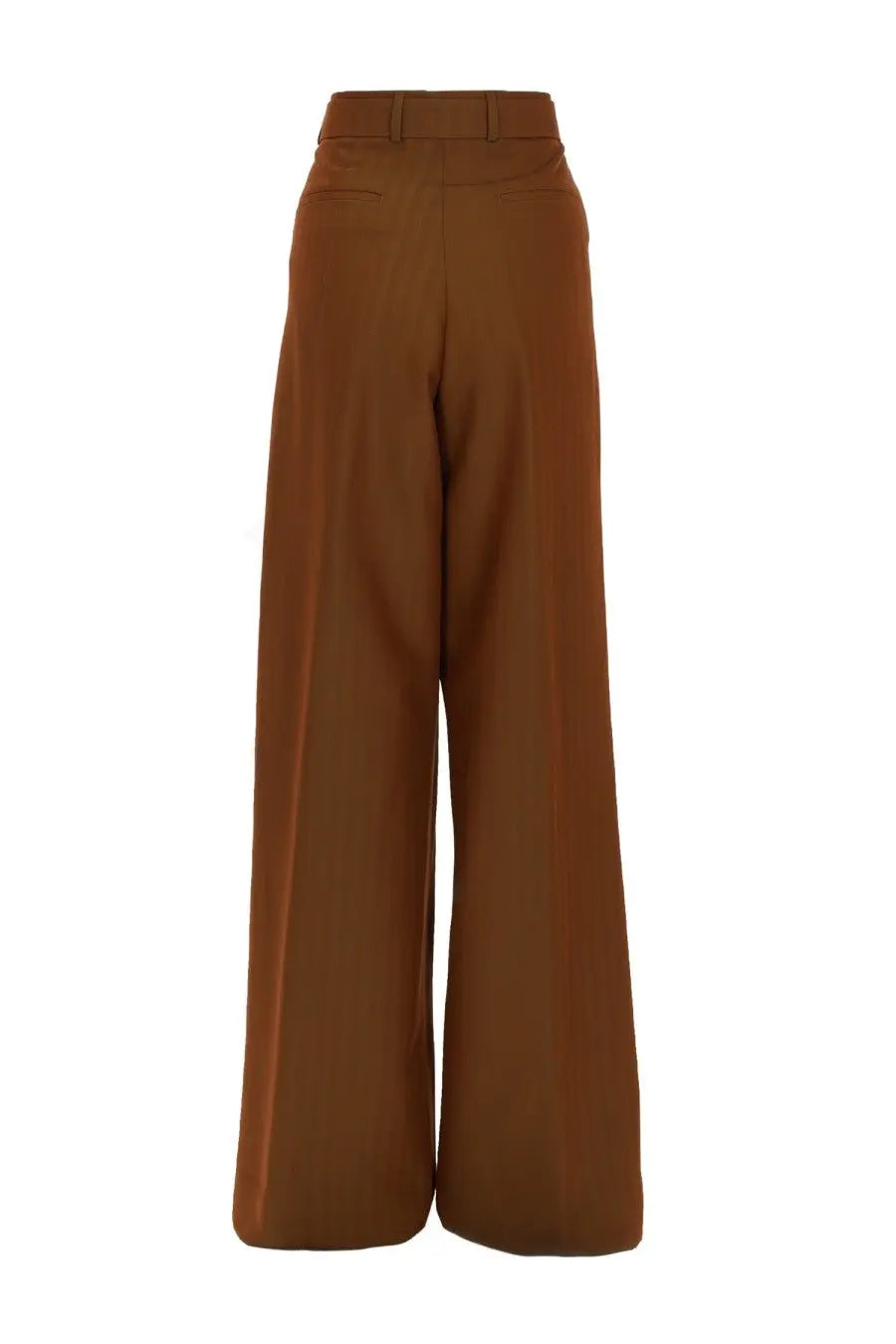 Brown high-waisted wide-leg trousers with a tailored fit from dries van noten womens pantalone sartoriale con cintura brown