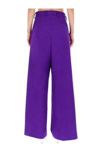 Dries Van Noten women’s pants in vibrant purple wide-leg tailored trousers with sleek fit and clean stitching