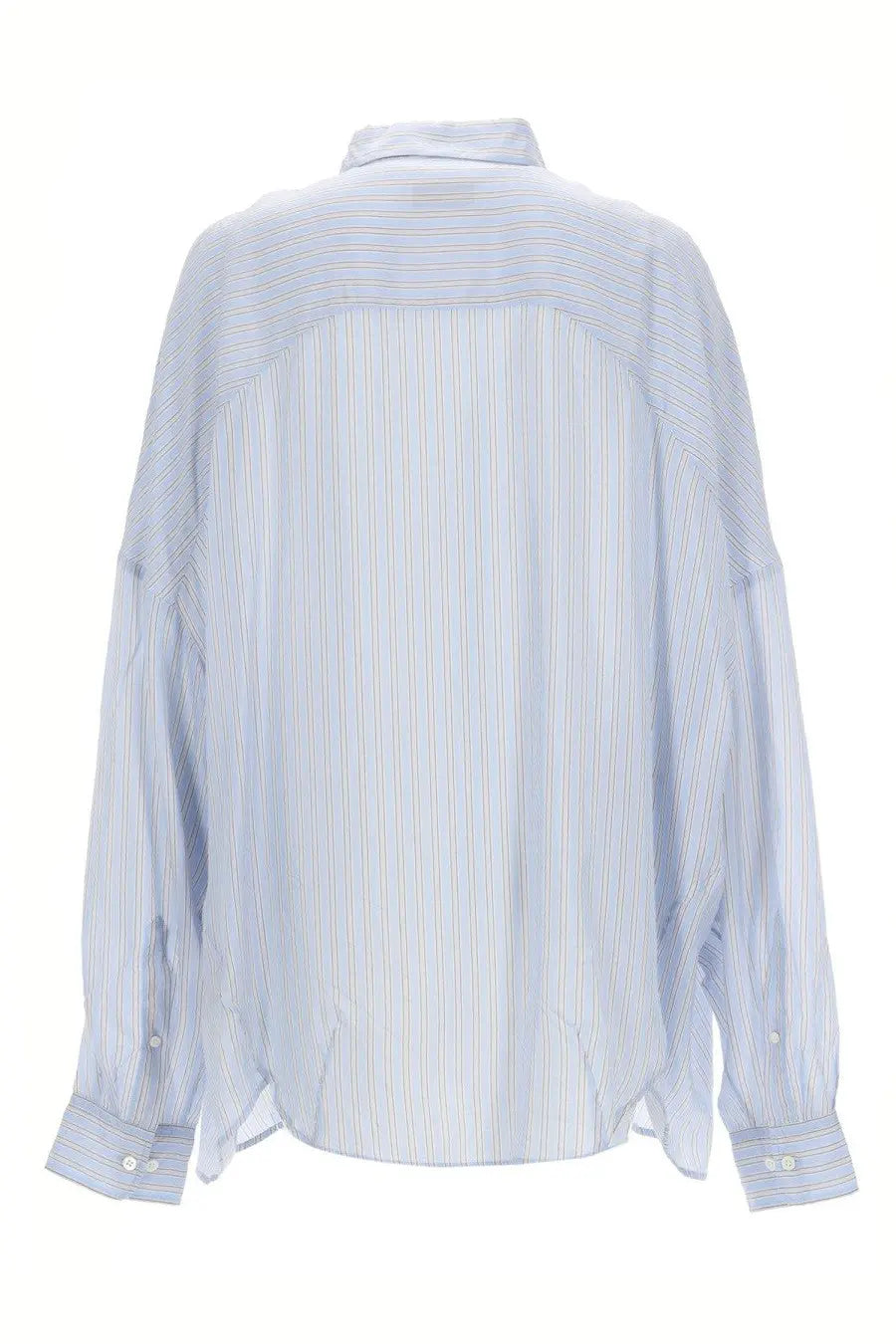 Dries Van Noten women’s shirt Casia blue light blue and white striped oversized button-down cotton shirt