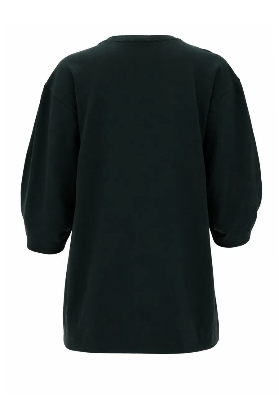 Black oversized t-shirt with puffed sleeves and relaxed fit in cotone green by dries van noten women’s shirt