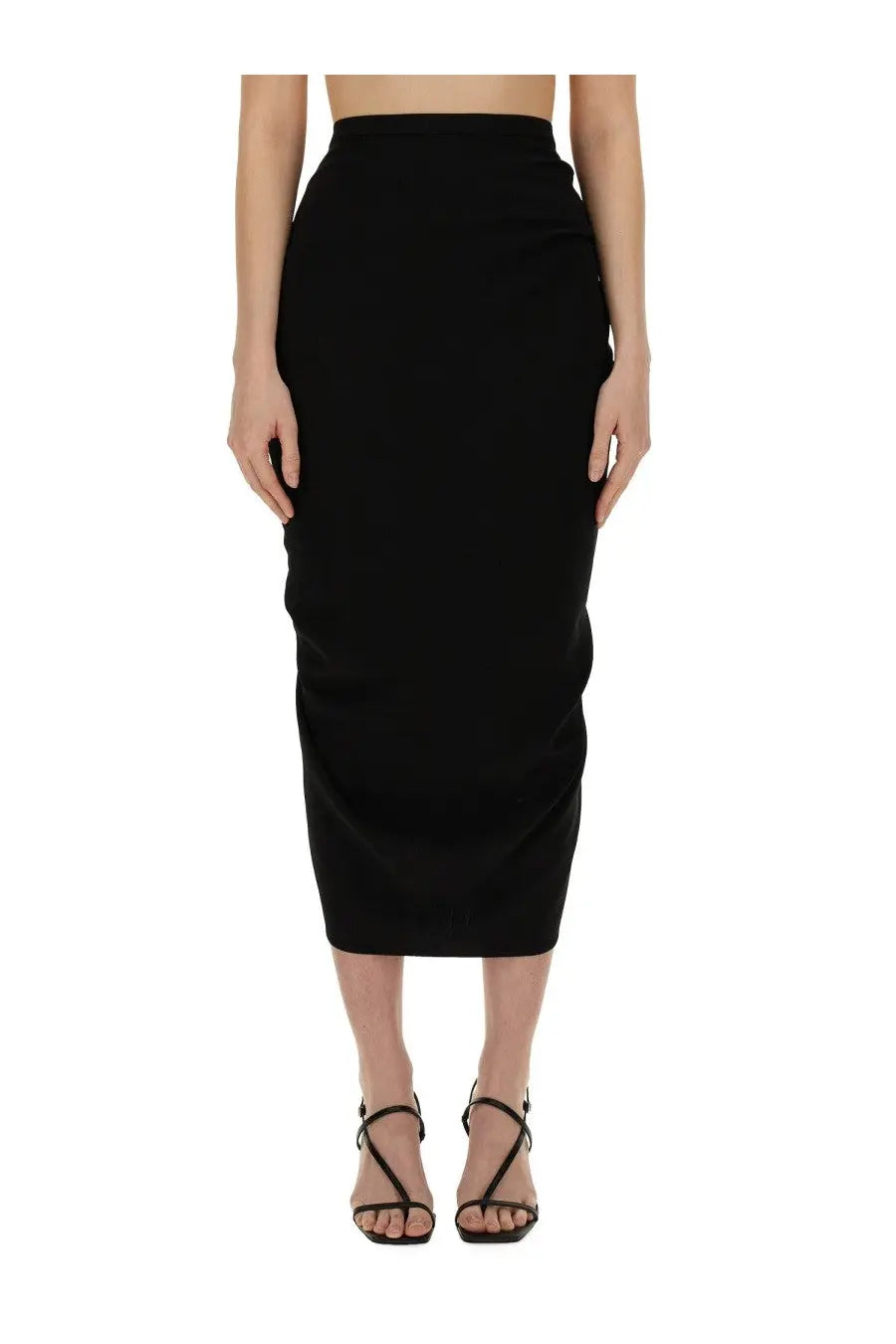 Dries Van Noten women’s black high-waisted pencil skirt with a sleek form-fitting silhouette