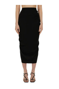 Dries Van Noten women’s black high-waisted pencil skirt with a sleek form-fitting silhouette
