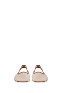 Beige leather ballet flats with t-strap design for women by dries van noten slingback blue collection
